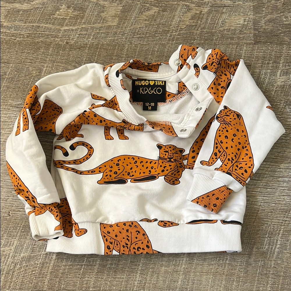 Hugo Loves Tiki Leppard Long Sleeve Size 12-18 Months
